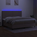 vidaXL tópszínű szövet rugós és LED-es ágy matraccal 200 x 200 cm