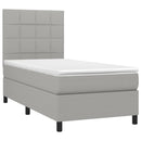 vidaXL világosszürke szövet rugós és LED-es ágy matraccal 80 x 200 cm