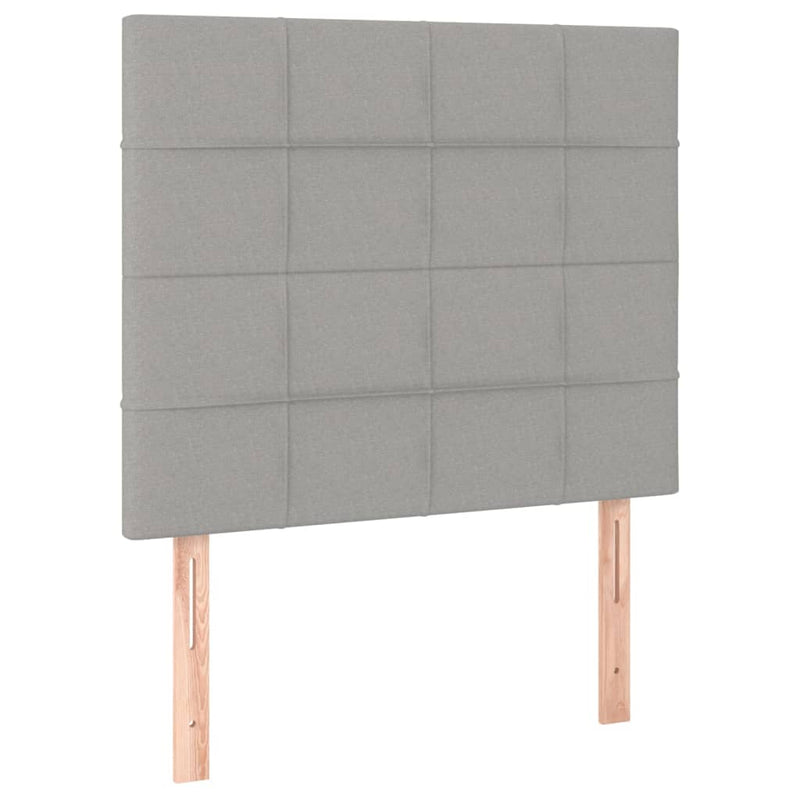 vidaXL világosszürke szövet rugós és LED-es ágy matraccal 90x190 cm