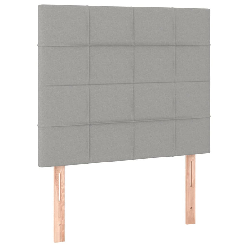 vidaXL világosszürke szövet rugós és LED-es ágy matraccal 90x200 cm