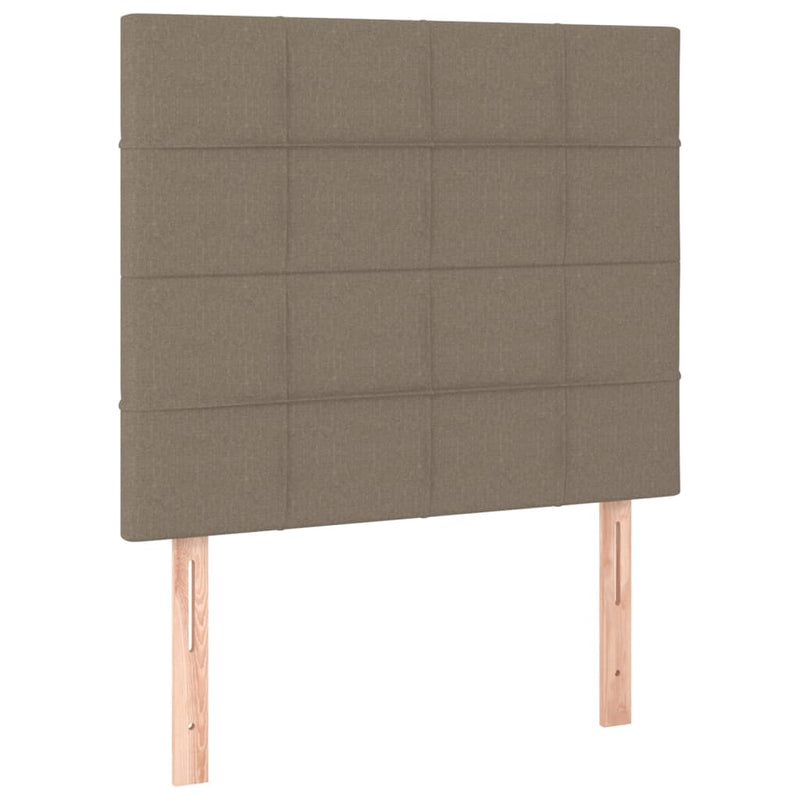 vidaXL tópszínű szövet rugós és LED-es ágy matraccal 100x200 cm