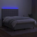 vidaXL világosszürke szövet rugós és LED-es ágy matraccal 140x200 cm