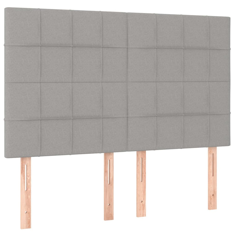 vidaXL világosszürke szövet rugós és LED-es ágy matraccal 140x200 cm