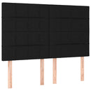 vidaXL fekete szövet rugós és LED-es ágy matraccal 140x200 cm