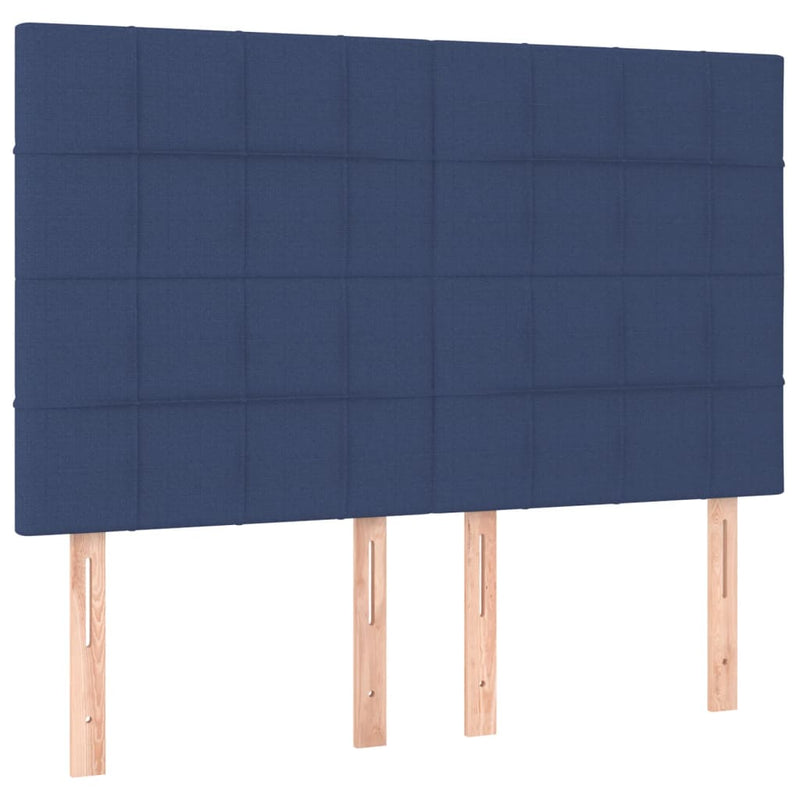 vidaXL kék szövet rugós és LED-es ágy matraccal 140x200 cm