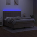 vidaXL tópszínű szövet rugós és LED-es ágy matraccal 160x200 cm