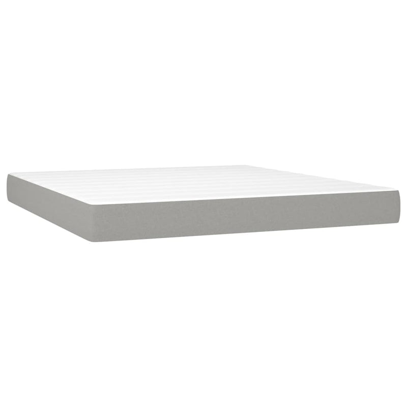 vidaXL világosszürke szövet rugós és LED-es ágy matraccal 160x200 cm
