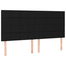 vidaXL fekete szövet rugós és LED-es ágy matraccal 180 x 200 cm