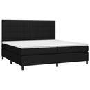 vidaXL fekete szövet rugós és LED-es ágy matraccal 200x200 cm