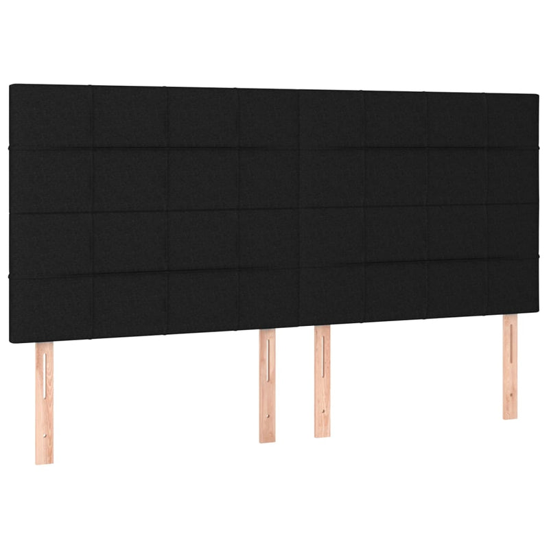 vidaXL fekete szövet rugós és LED-es ágy matraccal 200x200 cm