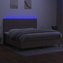 vidaXL tópszínű szövet rugós és LED-es ágy matraccal 200 x 200 cm