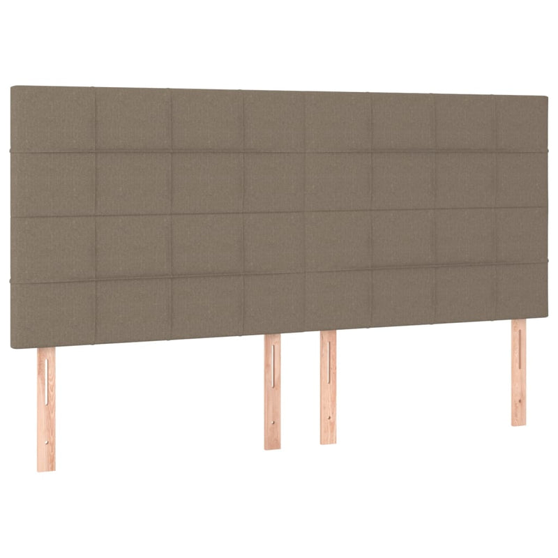 vidaXL tópszínű szövet rugós és LED-es ágy matraccal 200 x 200 cm