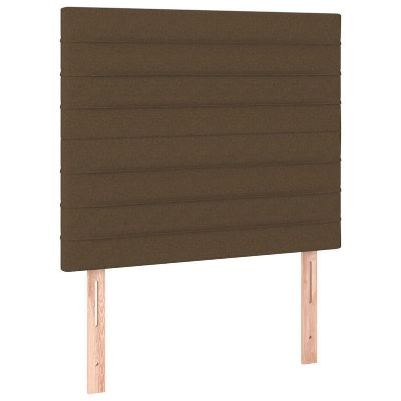 vidaXL barna szövet rugós és LED-es ágy matraccal 80 x 200 cm