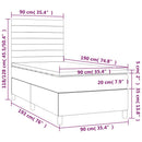 vidaXL világosszürke szövet rugós és LED-es ágy matraccal 90x190 cm