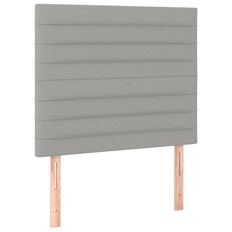 vidaXL világosszürke szövet rugós és LED-es ágy matraccal 90x200 cm