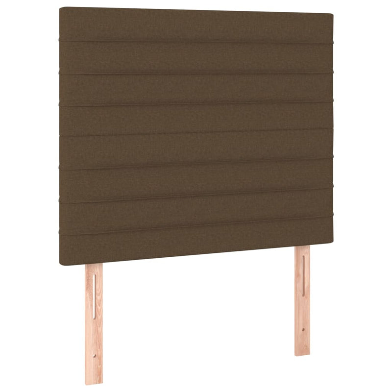 vidaXL barna szövet rugós és LED-es ágy matraccal 100x200 cm