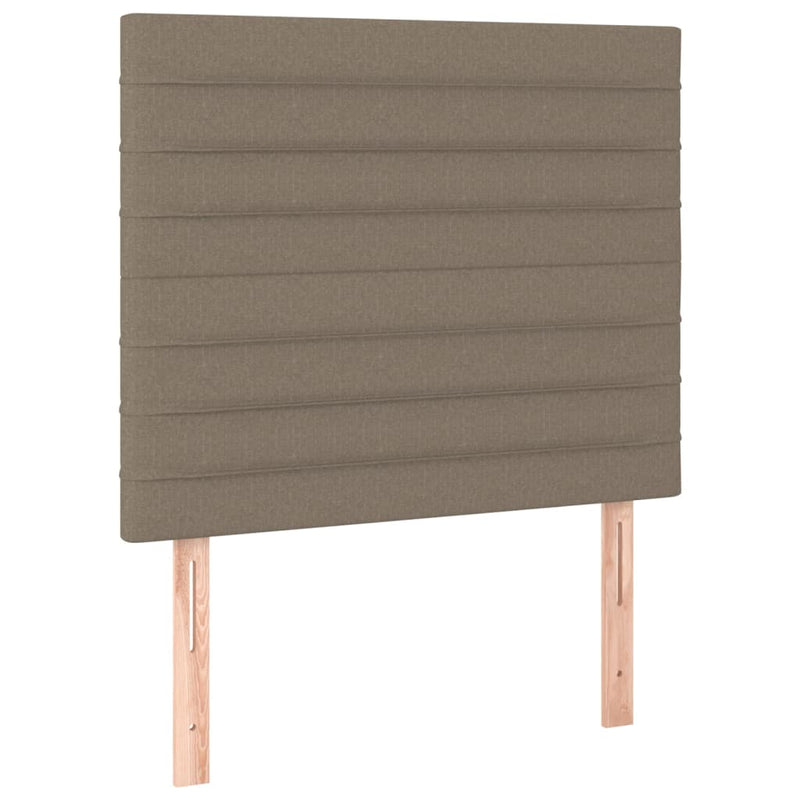 vidaXL tópszínű szövet rugós és LED-es ágy matraccal 100x200 cm