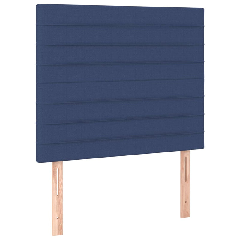 vidaXL kék szövet rugós és LED-es ágy matraccal 100x200 cm