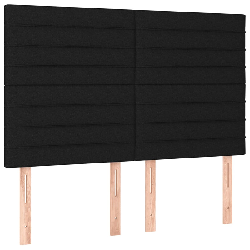 vidaXL fekete szövet rugós és LED-es ágy matraccal 140x190 cm
