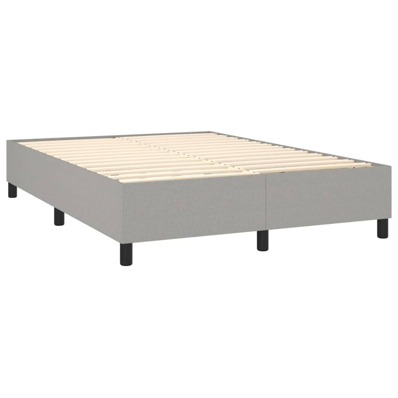 vidaXL világosszürke szövet rugós és LED-es ágy matraccal 140x200 cm