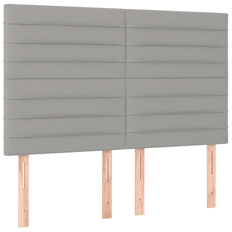 vidaXL világosszürke szövet rugós és LED-es ágy matraccal 140x200 cm
