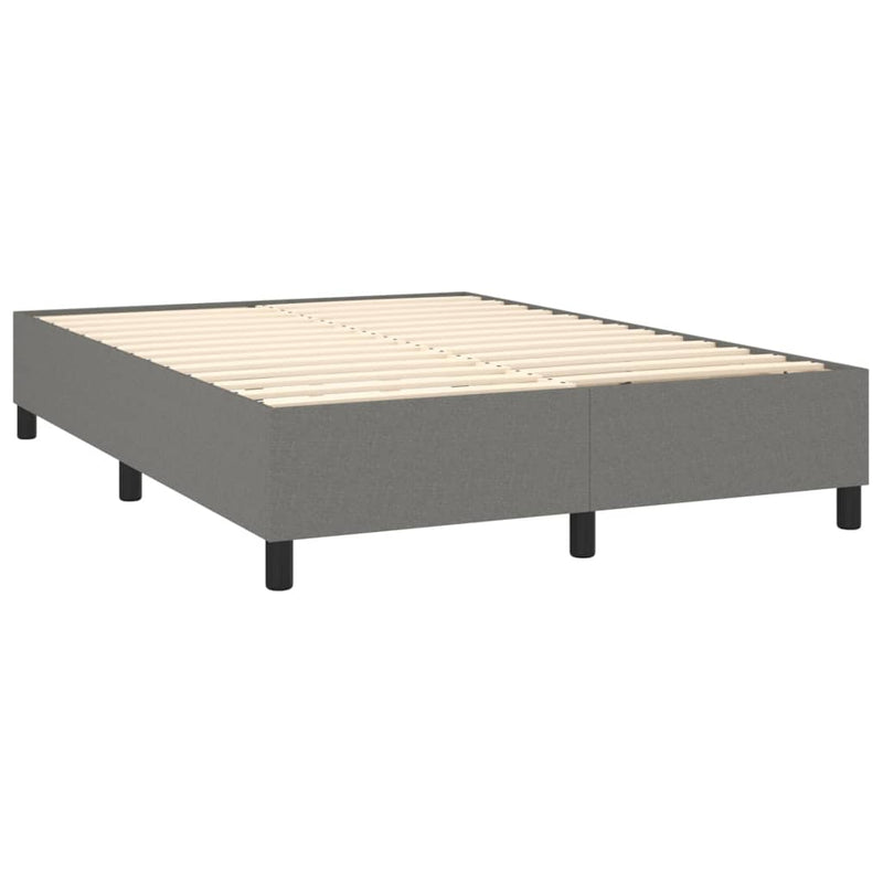 vidaXL sötétszürke szövet rugós és LED-es ágy matraccal 140x200 cm