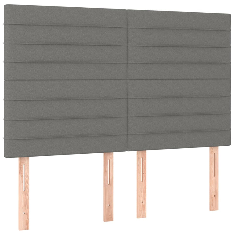 vidaXL sötétszürke szövet rugós és LED-es ágy matraccal 140x200 cm