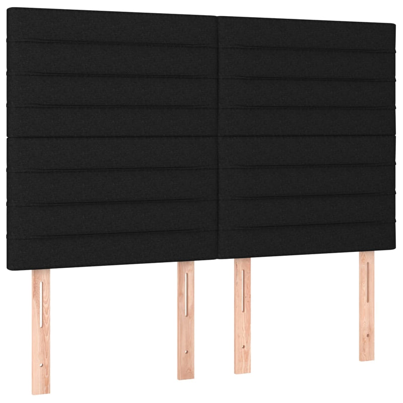 vidaXL fekete szövet rugós és LED-es ágy matraccal 140x200 cm