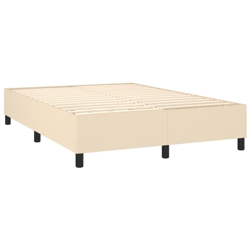 vidaXL krémszínű szövet rugós és LED-es ágy matraccal 140x200 cm