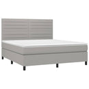 vidaXL világosszürke szövet rugós és LED-es ágy matraccal 160x200 cm