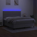 vidaXL világosszürke szövet rugós és LED-es ágy matraccal 160x200 cm