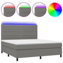 vidaXL sötétszürke szövet rugós és LED-es ágy matraccal 180 x 200 cm