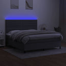 vidaXL sötétszürke szövet rugós és LED-es ágy matraccal 180 x 200 cm