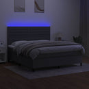 vidaXL sötétszürke szövet rugós és LED-es ágy matraccal 180 x 200 cm