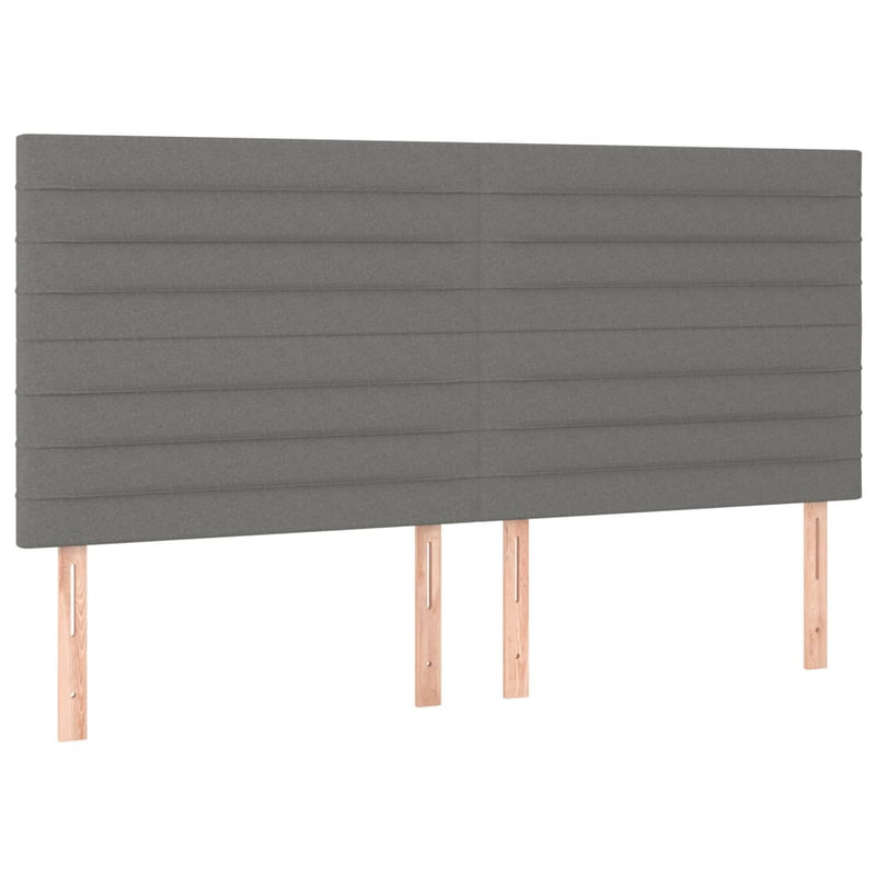 vidaXL sötétszürke szövet rugós és LED-es ágy matraccal 180 x 200 cm