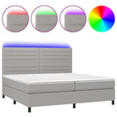 vidaXL világosszürke szövet rugós és LED-es ágy matraccal 200x200 cm