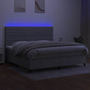 vidaXL világosszürke szövet rugós és LED-es ágy matraccal 200x200 cm