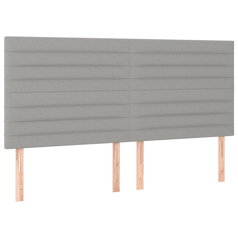 vidaXL világosszürke szövet rugós és LED-es ágy matraccal 200x200 cm