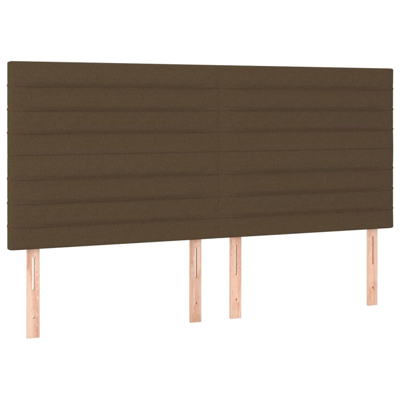 vidaXL barna szövet rugós és LED-es ágy matraccal 200x200 cm