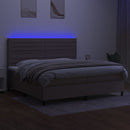 vidaXL tópszínű szövet rugós és LED-es ágy matraccal 200 x 200 cm