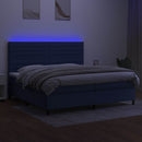 vidaXL kék szövet rugós és LED-es ágy matraccal 200 x 200 cm