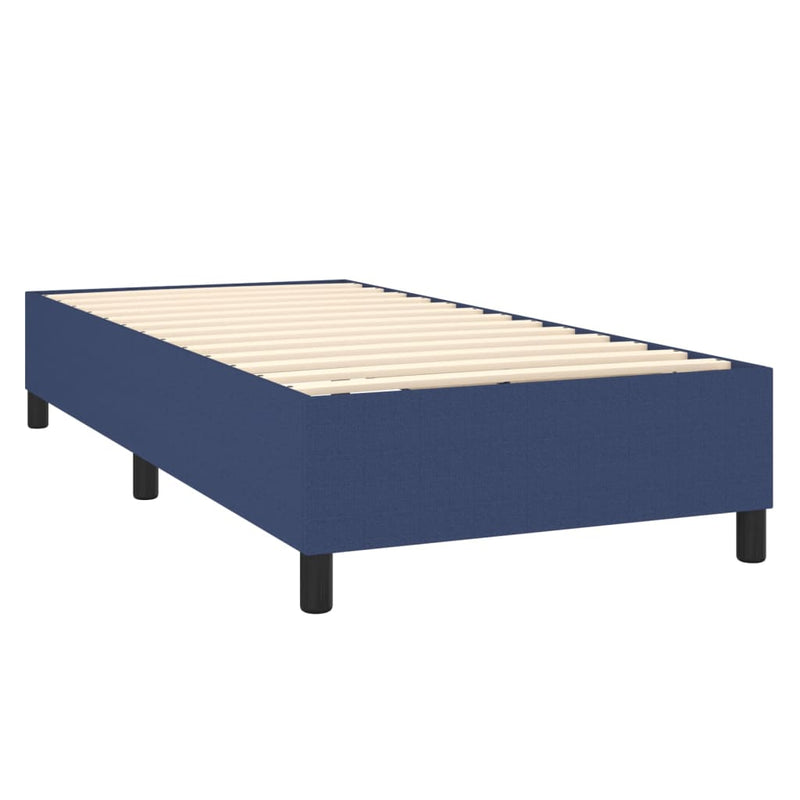 vidaXL kék szövet rugós és LED-es ágy matraccal 80 x 200 cm