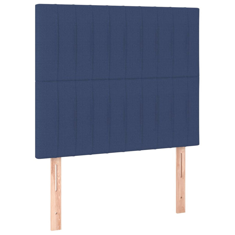 vidaXL kék szövet rugós és LED-es ágy matraccal 80 x 200 cm