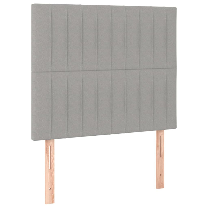vidaXL világosszürke szövet rugós és LED-es ágy matraccal 90x190 cm