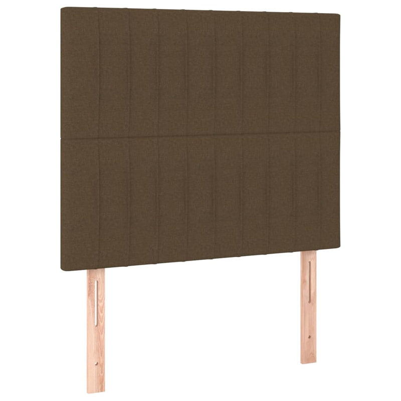 vidaXL barna szövet rugós és LED-es ágy matraccal 90x200 cm
