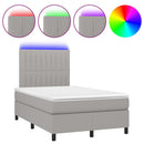 vidaXL világosszürke szövet rugós és LED-es ágy matraccal 120 x 200 cm