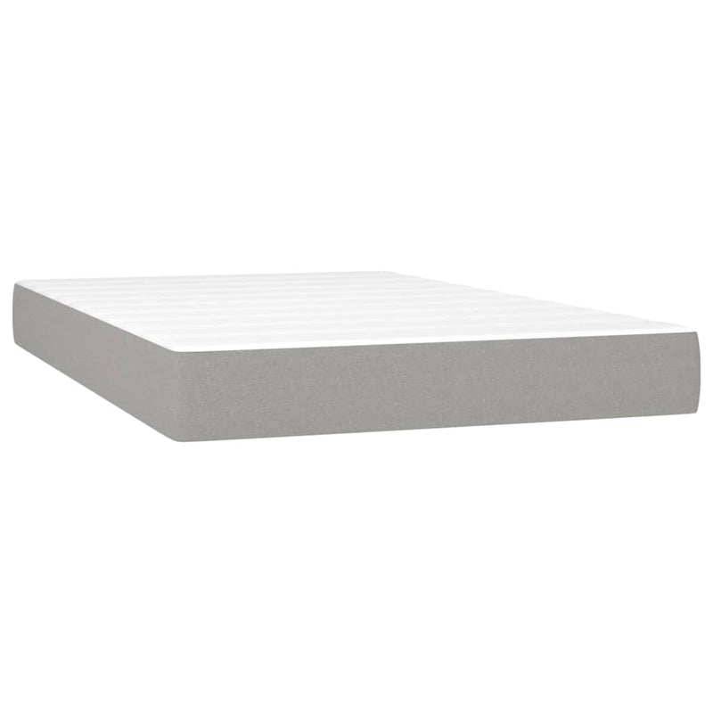 vidaXL világosszürke szövet rugós és LED-es ágy matraccal 120 x 200 cm