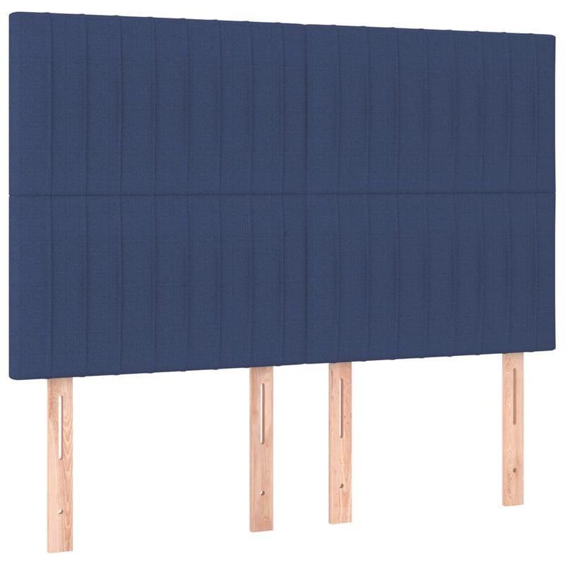 vidaXL kék szövet rugós és LED-es ágy matraccal 140x190 cm