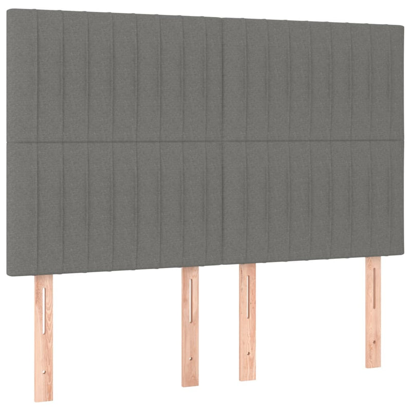 vidaXL sötétszürke szövet rugós és LED-es ágy matraccal 140x200 cm