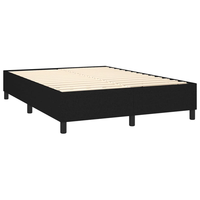 vidaXL fekete szövet rugós és LED-es ágy matraccal 140x200 cm